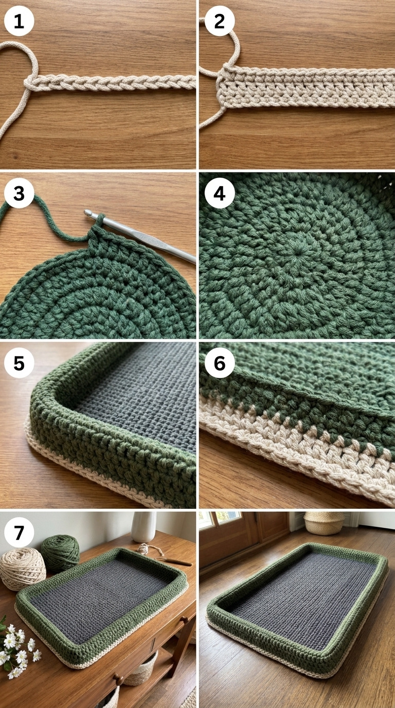 Crochet Boot Tray Mat With Raised Rim (The Boot Harbor)