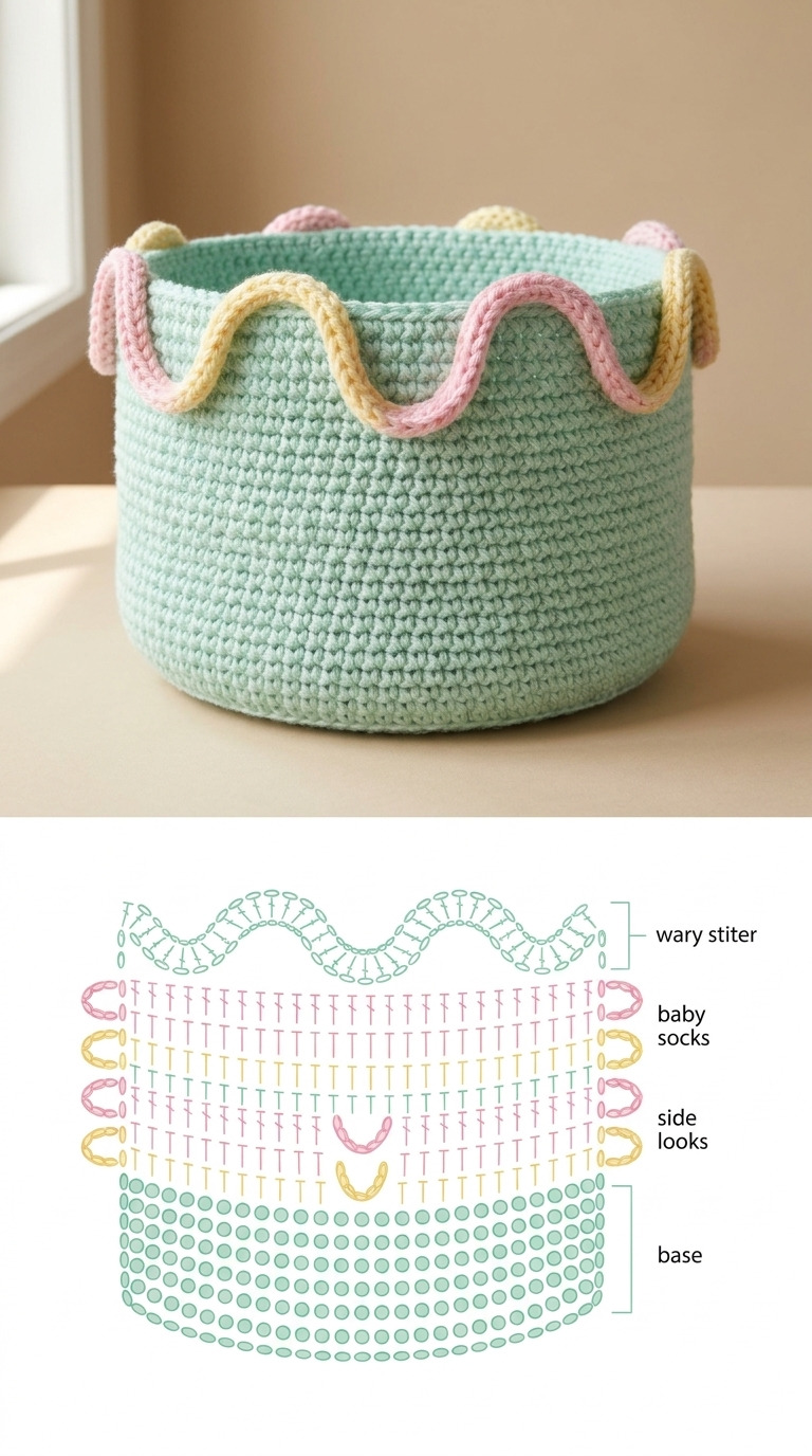 Crochet Lost Sock Basket With Pairing Loops (The Sock Matchmaker)