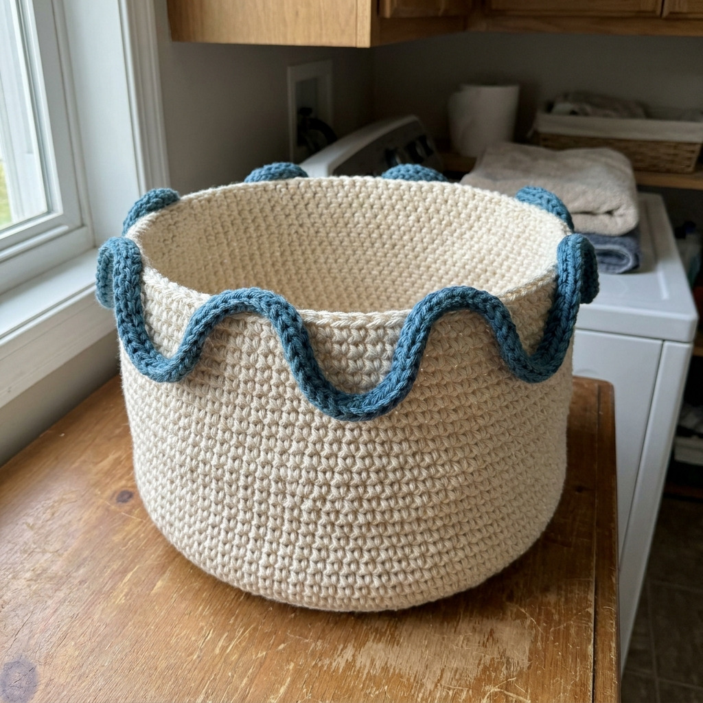 Crochet Lost Sock Basket With Pairing Loops (The Sock Matchmaker)