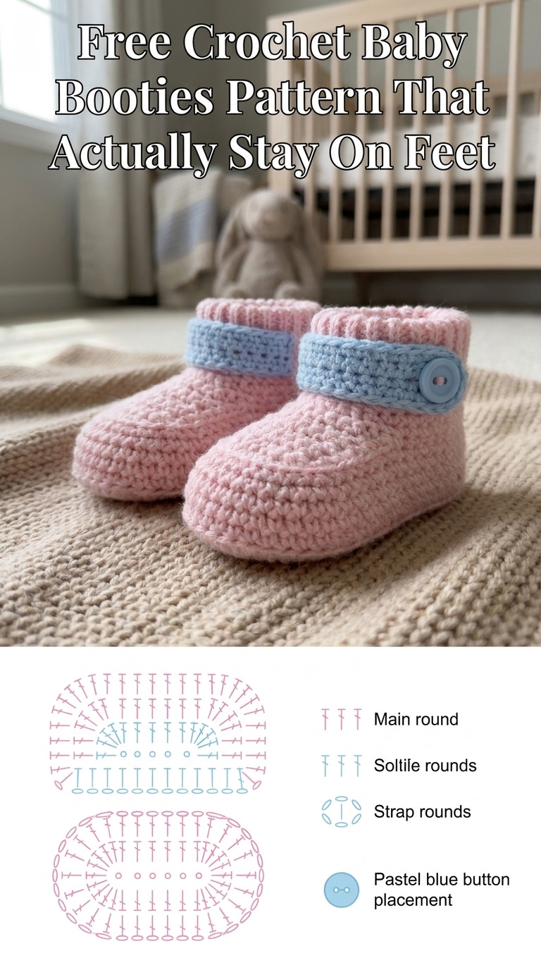 Free Crochet Baby Booties Pattern That Actually Stay On Feet