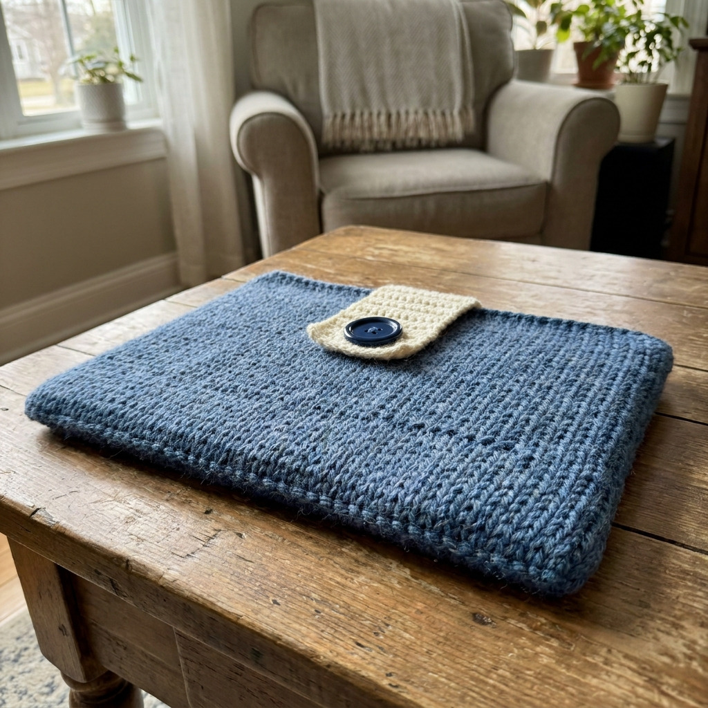Free Crochet Laptop Sleeve Pattern With Button Flap