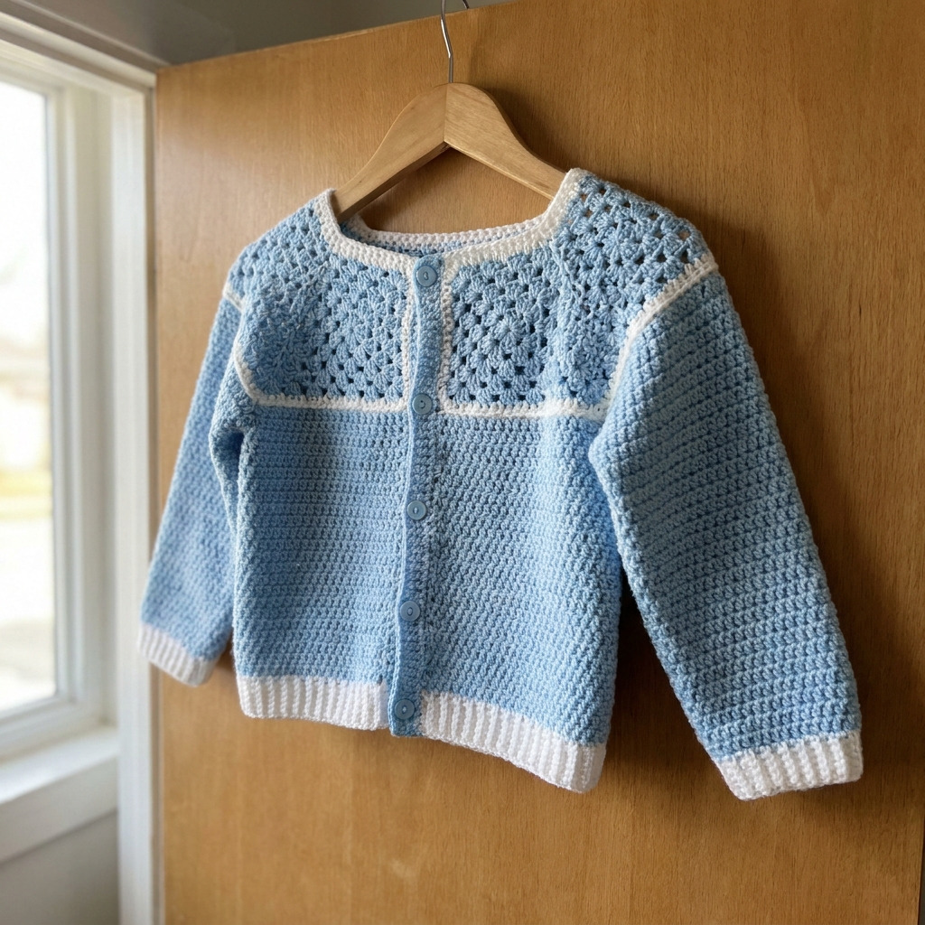 Free Crochet Toddler Cardigan Pattern With Granny Square Yoke