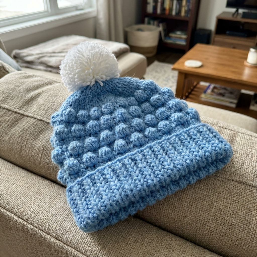 How to Crochet the Bobble Stitch for a Kids' Pom-Pom Beanie