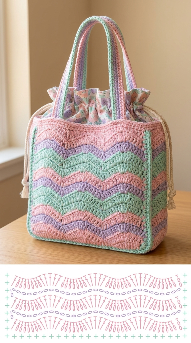 How to Line a Crochet Tote Bag With Fabric Step by Step