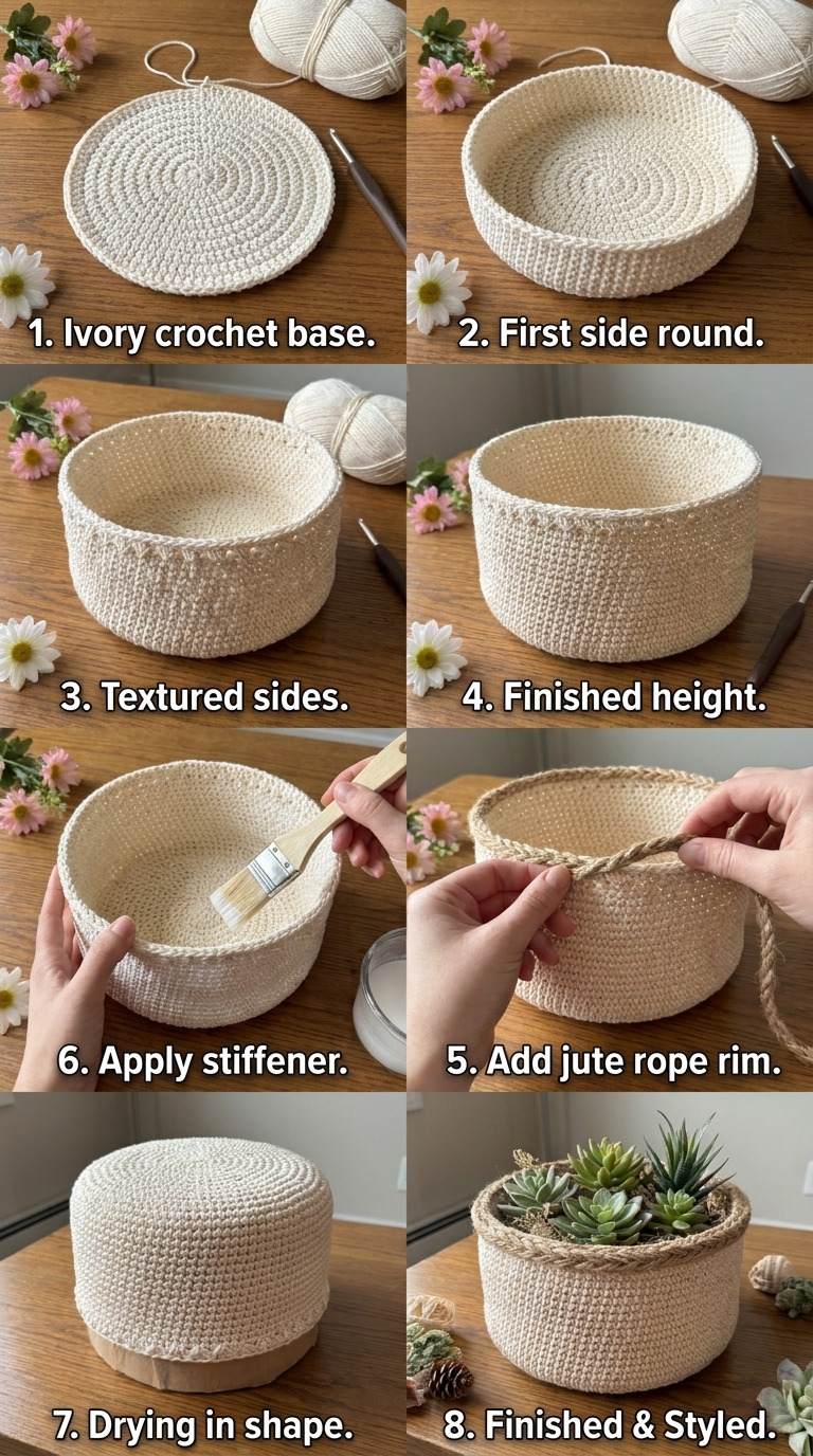 How to Stiffen a Crochet Basket So It Holds Its Shape
